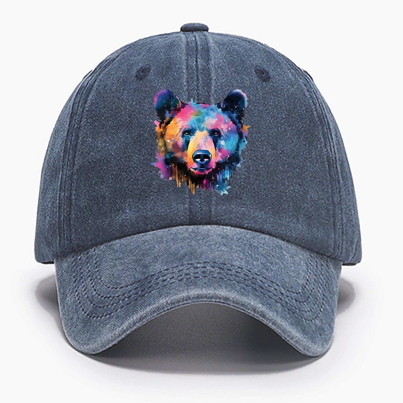 

Женские и мужские бейсбольные кепки с цветным животным принтом, крутая шапка для весны и лета, промытая кепка из хлопка as the picture тёмно-синий