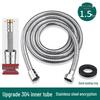 Universal Stainless Steel Shower Head with Soft Hose and Sprinkler Connector for Bathing.