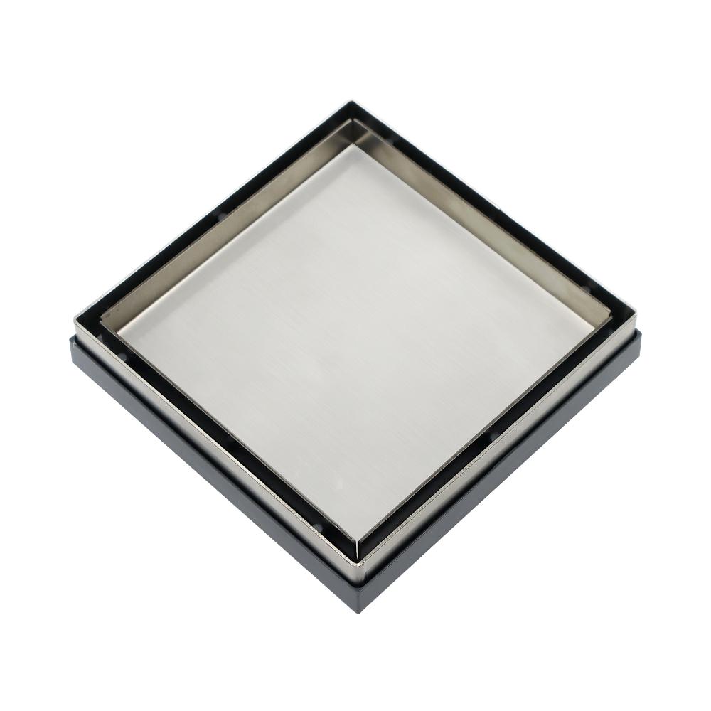 Modern Design  SUS 304 Invisible Square Tile Insert Bathroom Shower Floor Drain for Waste Stainless Steel (Silver,Stainless Steel)