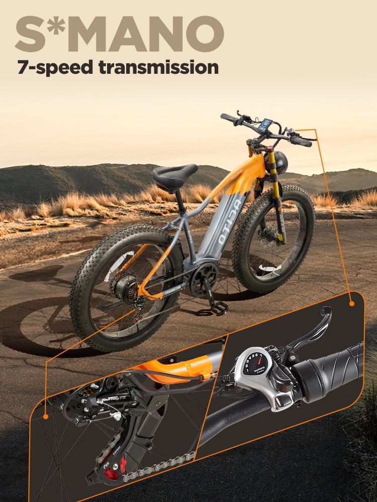 BURCHDA Ny RX50 1800W 50 km/h Elektrisk Mountainbike för Vuxna, 48V 20Ah Litiumbatteri 26 tums Fat Tire Ebike