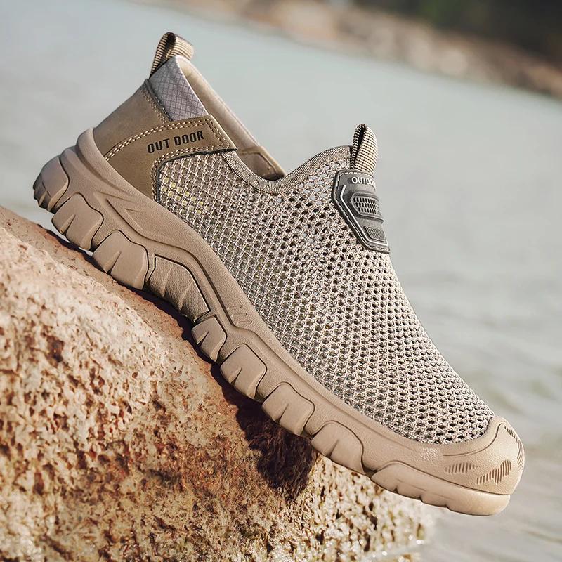 Fashion Fashion Men Breathable Walking Sandals Casual Summer 2025 New Hollow Out Non-slip Work Shoes Comfortable Flat Designer Sandalias