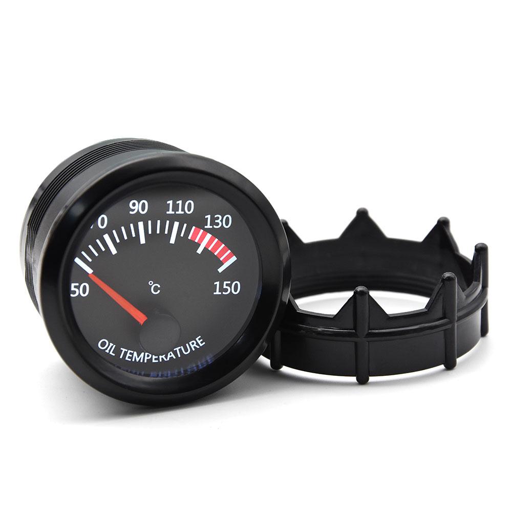 2" 52MM Oil Temperature Gauge with Sensors 50~150 Celsius 2" Gauge Universal White LED Smoke Len Digital 12V Car Truck Pointer
