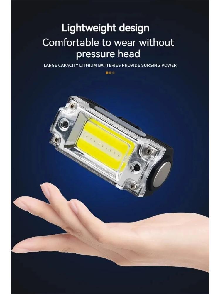 Mini Dual COB Headlamp Sensor Hat Clip Headlight 5 Lighting Modes Outdoor Camping Hunting Flashlight Induction Head Lamps