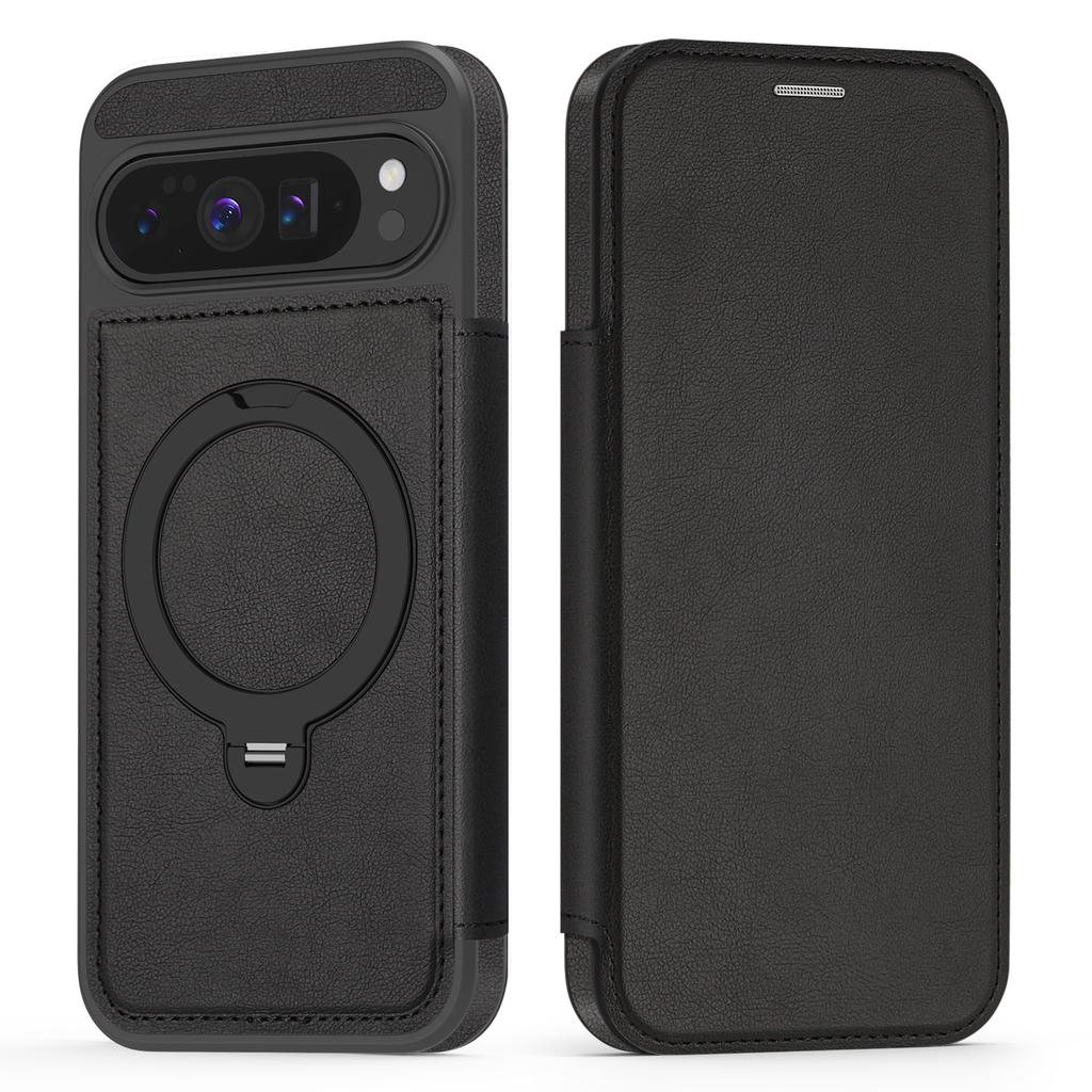 360 Rotating Ring Holder Magnetic Leather Wallet Phone Case For Google Pixel 10 Pro XL 9A 9 8 8A  Shockproof For Magsafe Cover