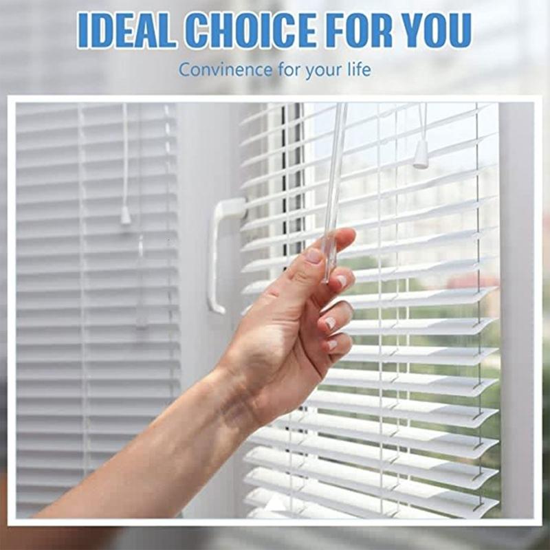 Venetian Blinds Pulling Rod with Replacement Rod Heads Set Accessory for Transparent Curtain Vertical Wand Supplies Kit Accesso