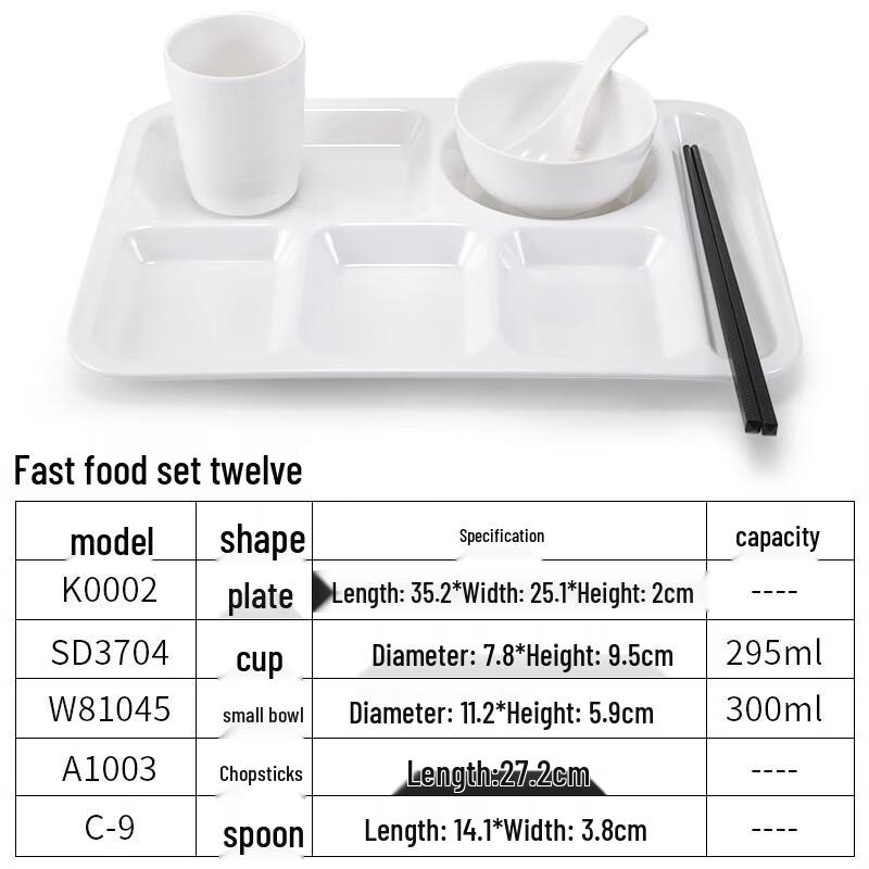 

White Rectangular Melamine Serving Plate
