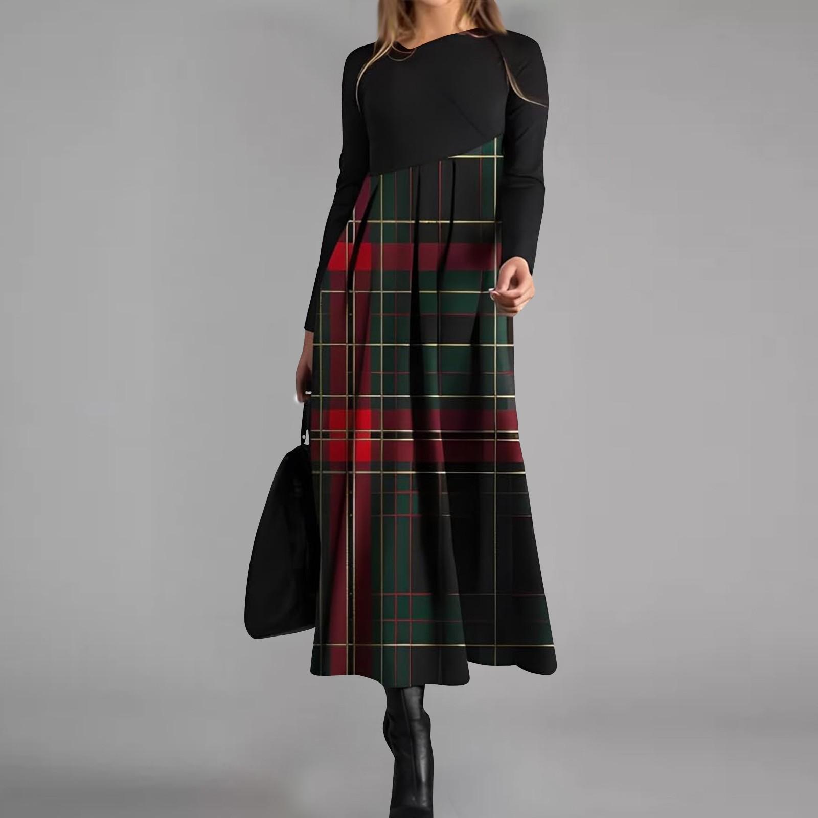 

Женское повседневное платье макси с длинным рукавом и принтом в стиле бохо XL красный