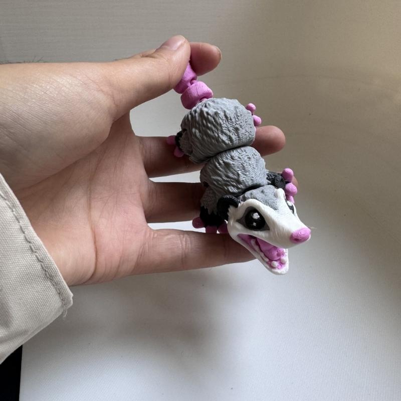 Articulated Opossum Fidgets Toy Fun Stress Reliever for Home Office or Travel Durable 3D Printed Design