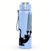 1PC Black Cat Curved Tail Silhouette 750ml Color Plastic Sports Water Bottle Leakproof Flip Straw Lid Suitable for Sports Office Home Use