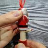 Santa Figure Decoration Christmas Tree Hanging Pendant Hand Painted Wood Adorment Elegant Holiday Season Ornament