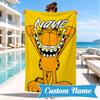Custom Name Gar-field's Pawsome  Beach Towel Microfiber Beach Towel, Lightweight and Quick-Dry, for Summer Travel, Swimming Pool Gift
