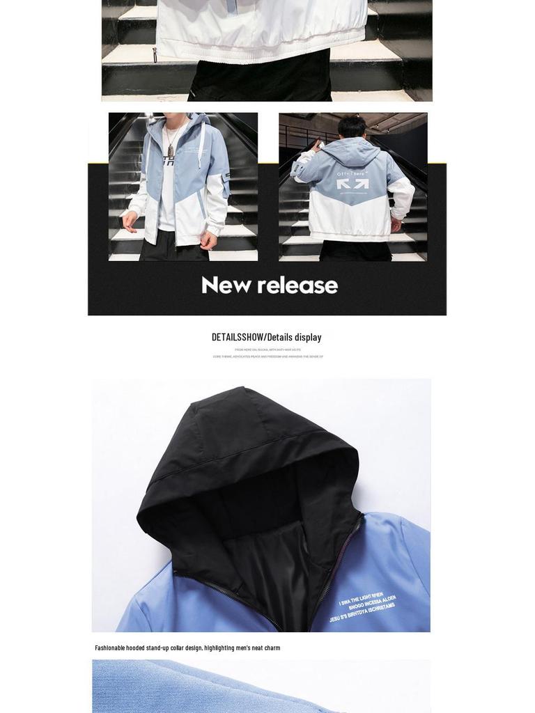 Men's Trendy Korean Style Jacket - Versatile Spring & Autumn Coat for Teens