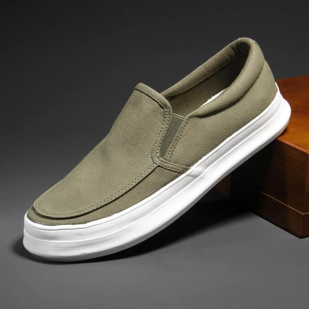 Leinenschuhe Herren Neu Atmungsaktive Freizeitschuhe Klassisch Vielseitig Trendig Dicke Sohle Bequem Low Top Canvas Herrenschuhe Sneaker