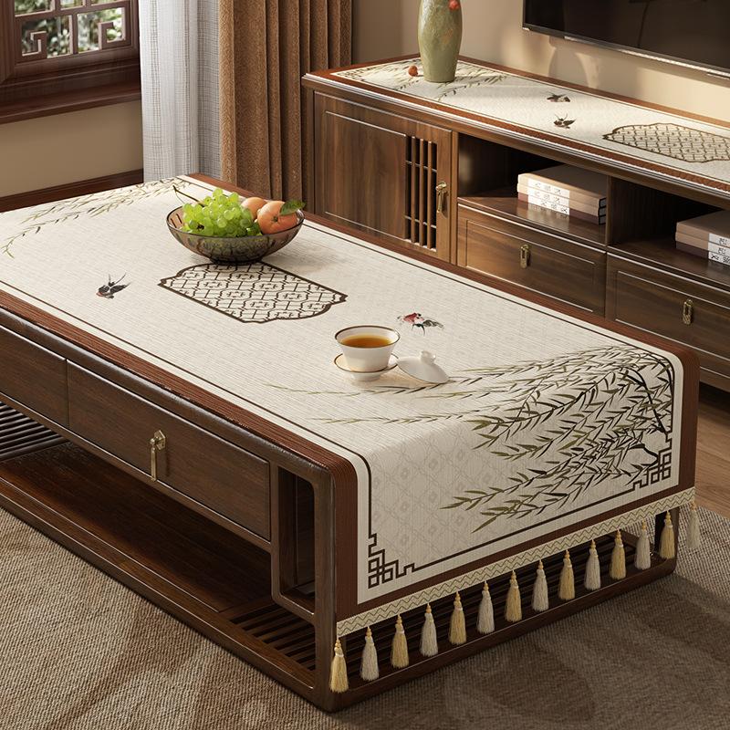 Zen Coffee Table Tablecloth Tv Cabinet Decorative Cover Rectangular Dining Table Side Cabinet Dust Cloth