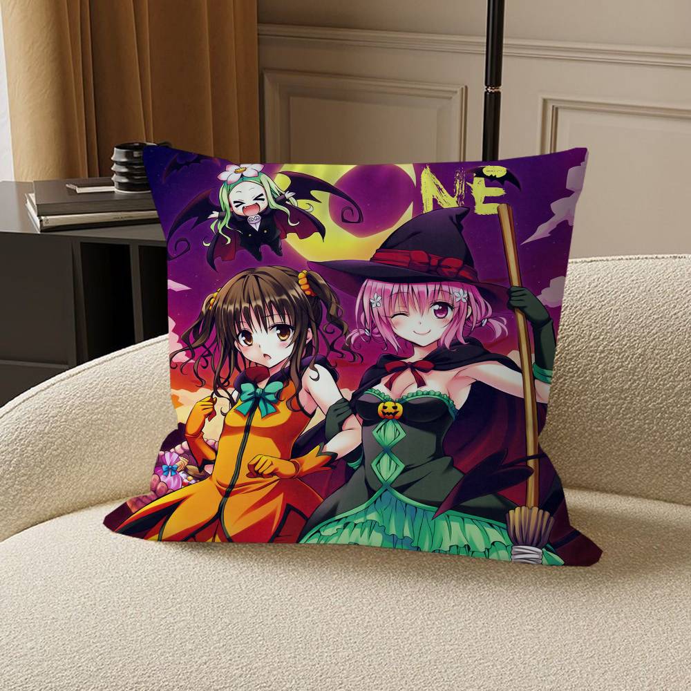 Anime T-To Love-Ru Personalized Pillow Cover Kids Bedroom Wild Party Decor Pillowcase Kid Birthday Shower Gift