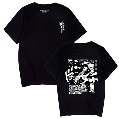 Japan Demon Slayer Anime-themed Short-sleeved T-shirts for Men and Women Summer Printed T-shirts 0038
