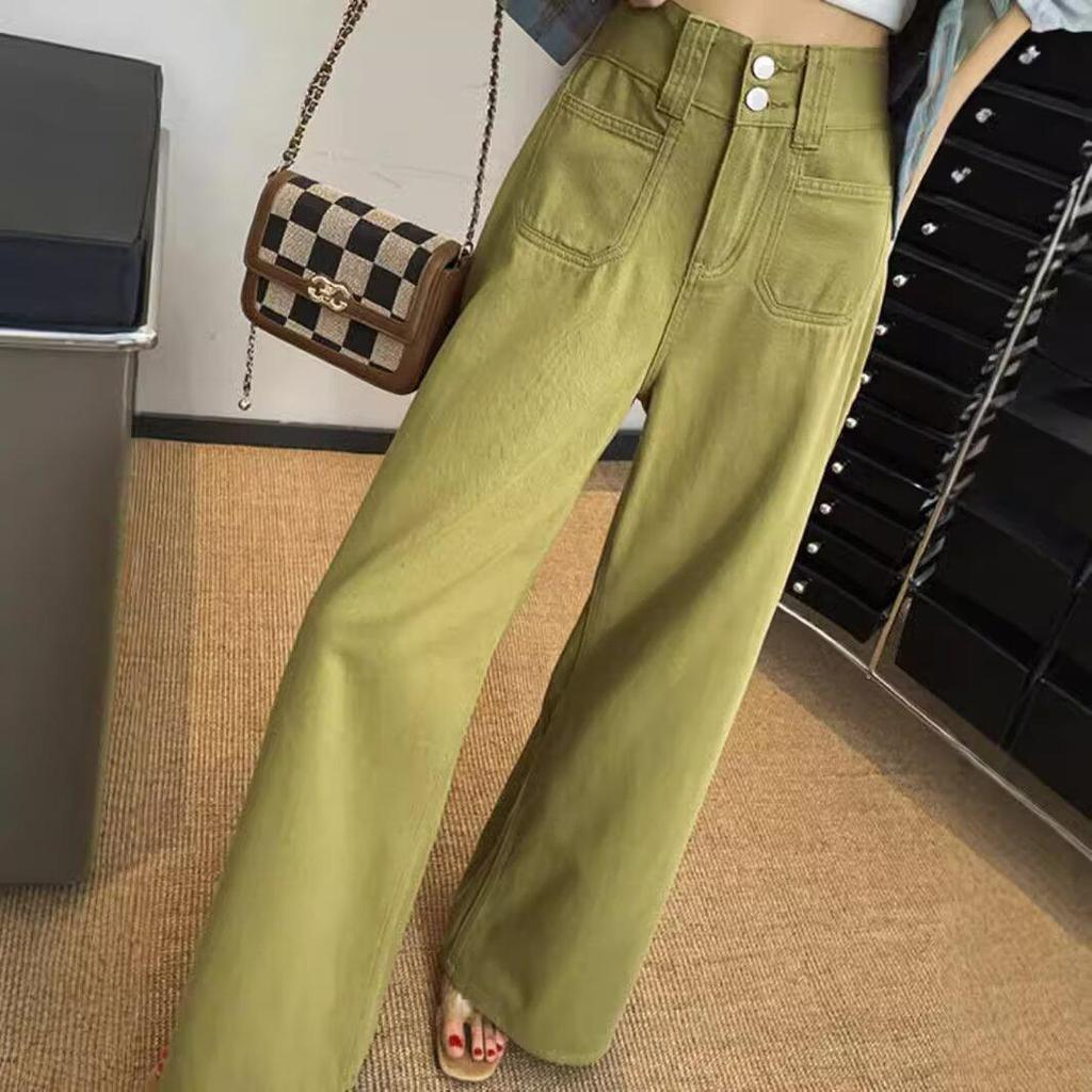2024 Women's Trendy Wide-Leg Jeans - Loose, Slimming, Straight-Leg Design for Spring & Autumn