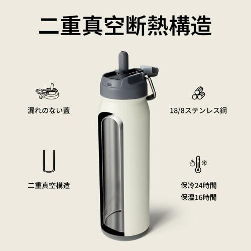 BOTTLE BOTTLE Water Bottle, 650ml, Kids' Water Bottle with Straw, Direct Drinking, Insulated Water Bottle with Bottom Storage, 2-Way Lid, Vacuum Insul