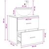 Wall Mounted Washbasin Cabinet in Concrete Grey 49.5 x 35 x 63 cm