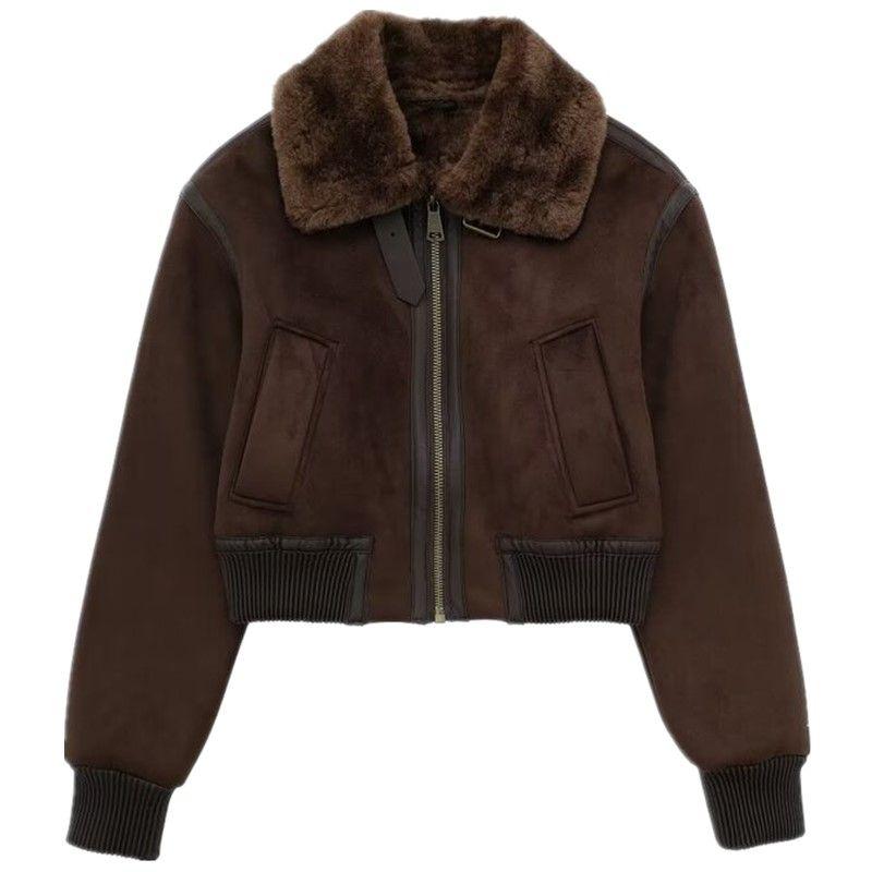 

Модный стиль Осень Стильная двусторонняя куртка Верхняя одежда Brown L