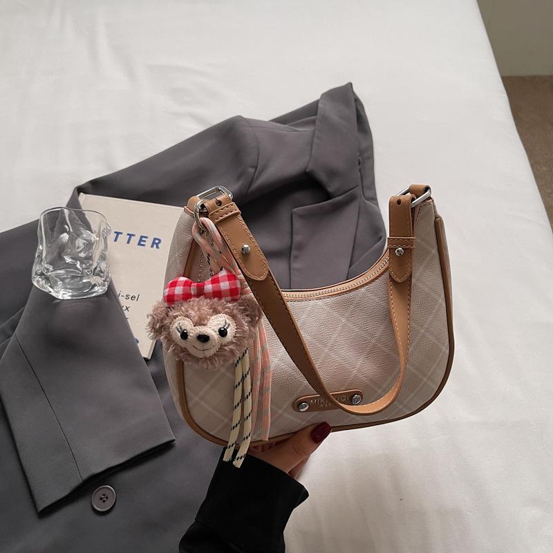 New Trendy and Fashionable Plaid Small Bag, Leisure Bag, Commuter Bag, Shoulder Bag, Messenger Bag, Women's Dumpling Bag.