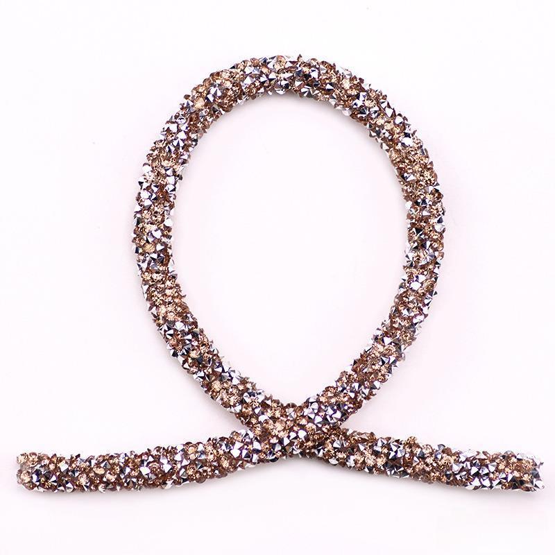 270cm Glitter Rhinestones Sequins Trimmings Soft Tube Cord Rope Strings DIY Garment Shoes Headwear Decoration Accessories