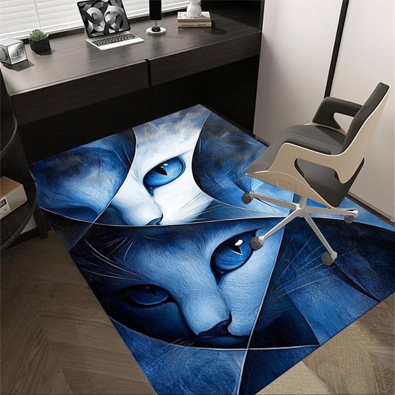 

1PC cat face Carpet Office Rug Mat Home Decor Area Carpet Festival Gift Office desk chair carpet Longlasting Material 60cm by 90cm
