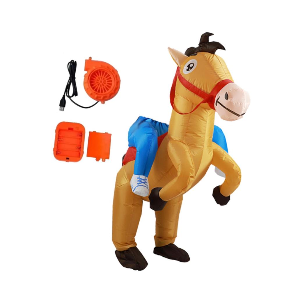 Aufblasbares Pferdekostüm Halloween Kostüm Cosplay Aufreitendes Triceratops Aufblasbares Outfit für Festival Performance Karneval