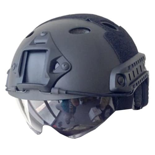 EA Fast Helmet PJ Type with Glasses #5503U-PJ Eagle Model (Black)
