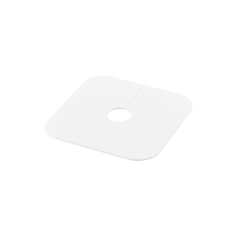 Yamazaki Washing Machine Drain Trap Dust Prevention Cover, White, W16 X D16 X H0.2cm, Plate with Cutting Guide, Silicone Drain Cover, 1423