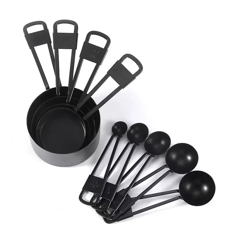 8-Piece Stainless Steel Measuring Cup & Spoon Set with Wooden Handle for Coffee & Grams