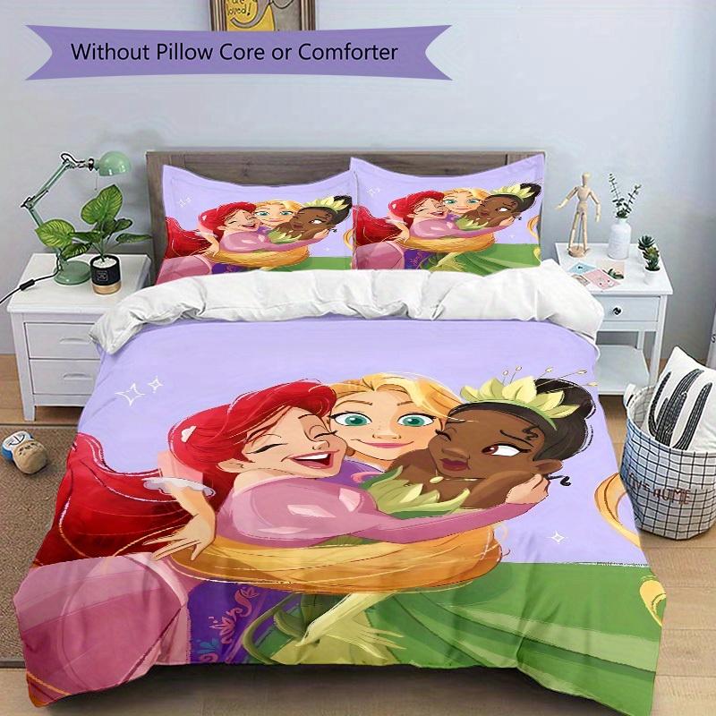 3pcs Set Disney Princess Friendship1pc of Quilt Cover+2pcs of Pillowcase, No Core, Print Bedding, All Seasons Bedroom Setting116