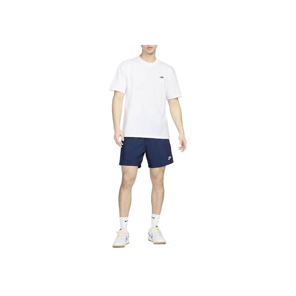 Nike Solid Color Fashion Comfortable Round Neck Casual Pullover Sports Short Sleeve T-Shirt With Drop Shoulder Men Tops White FV3752-100