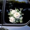 QT2086#15cm White Rose Waterproof Car Decorative Decal, Suitable for Cars, Laptops, Bumpers, Glass Window Sticker