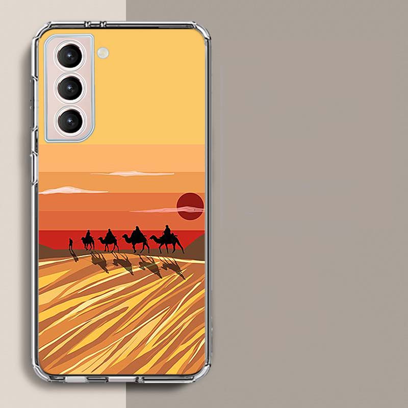 Desert Camel Caravan Grazing Phone Case For Samsung A16 A26 A36 A56 A17 A15 A25 A35 A55 A14 A24 A34 A54 A04S A05S Galaxy Note 20