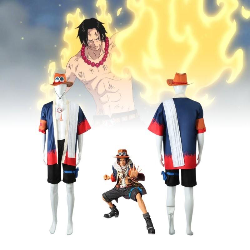 Premium Pirate King Cosplay Outfit For Ace Includes Stylish Hat For Anime Fans