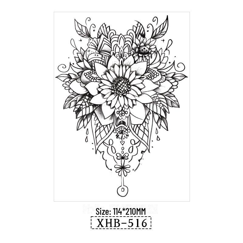 Vattentäta Svarta Djur Halvarm Tatuering Klistermärken