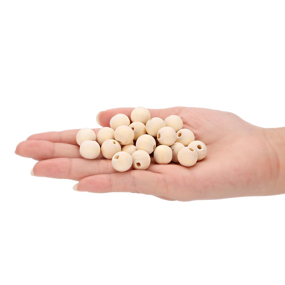 50 Pcs Wooden Beads Round Wood Beads with Hole for Jewelry Making Home Decor DIY Craft 14mm Size 3.5mm ID
