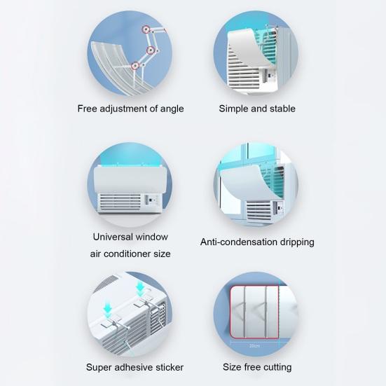 Air Conditioning Baffle Deflector Adjustable Simple Installation Universal Window Air Conditioners Windshield Anti-Wind Baffles Wind Guide