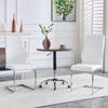 [Set of 2] Dining Chair in White Diamond Pattern: High Backrest + Comfortable Seat Cushion, Silver-Colored Metal Frame Non-Slip and Durable