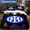 3 PEZZI F.C. Set Biancheria da Letto Morbido Stampato Internazionale Milano, Include 1 Federa per Piumone e 2 Federe per Cuscino, Perfetto per Camera da Letto, Dormitorio, Regalo per Fan