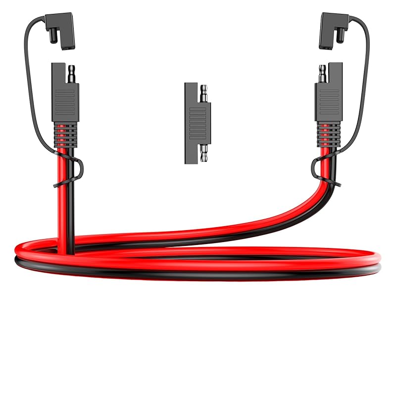 12AWG SAE Extension Cable, 10FT SAE Connector Extension Cable Quick Disconnect Wire Harness With Polarity Reverse Adapter For Solar Panel, Battery,
