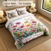 Floral Garden Theme Personalized 3Pcs Bedding Set Custom Text & Name 1 Sheet 2 Pillowcases Household Bedding 1pc