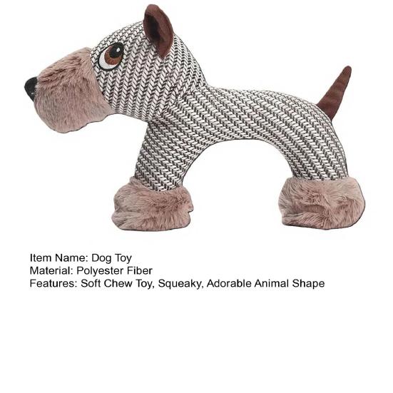 Dog Plush Chew Toy Squeaky Stuffed Animal Dog Toy Cute Animal Shape Puppy Teething Toy for Indoor Dogs Chewing Tugging And Cuddling