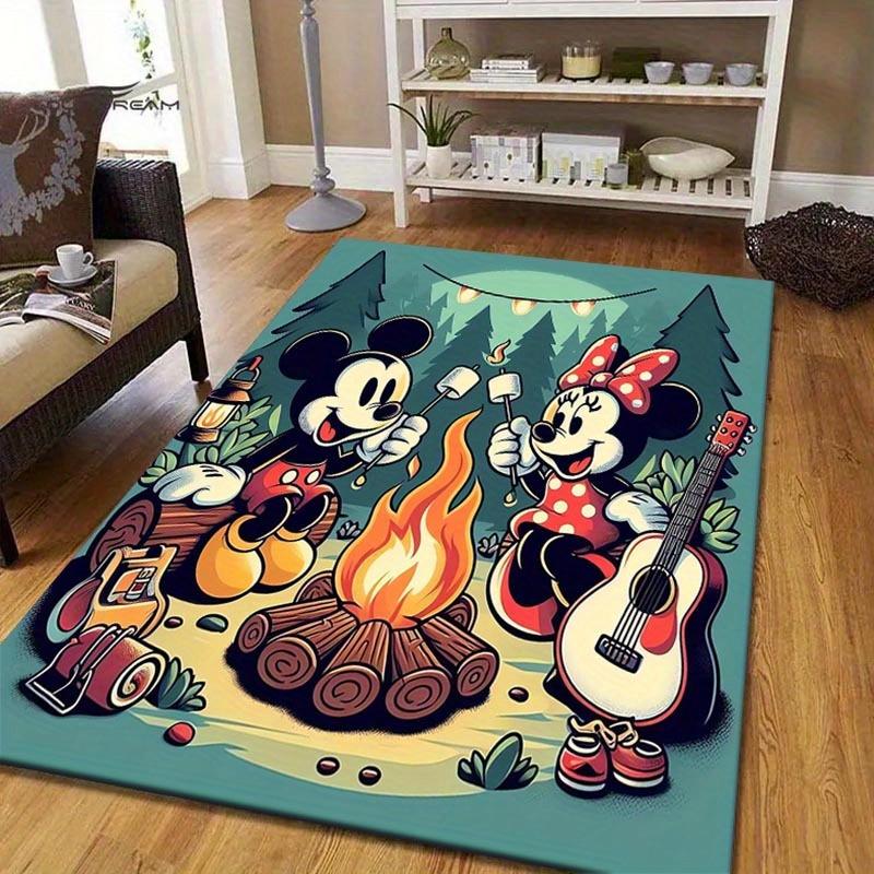 

1pc Disney Mickey Pattern Area Rug Soft Flannel Floor Mat for Living Room, edroom, Kitchen, Sofa Coffee Table Floor Mat, Machine Washable 60cm by 90cm