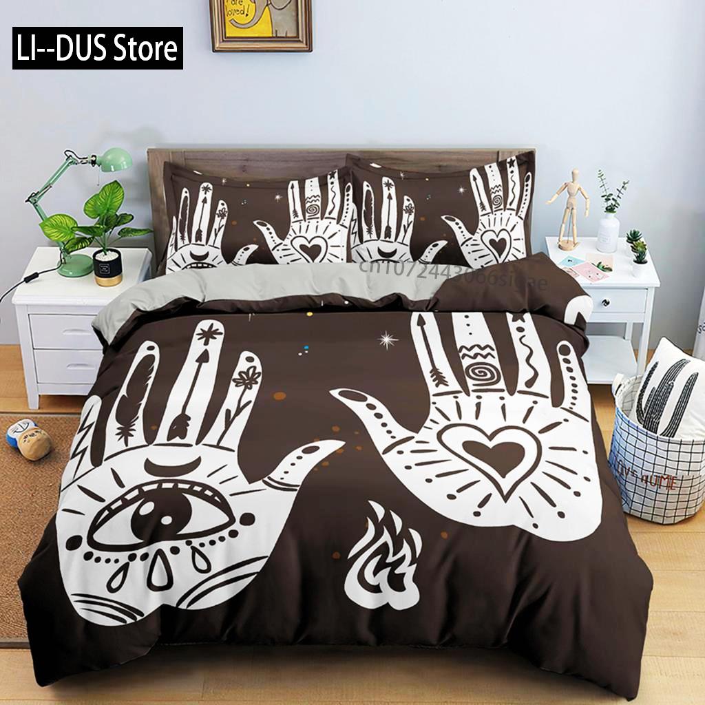 Comforter Divination Pattern Single Queen King Size Microfiber Sun And Moon Pattern Mandala Theme Bedding Set