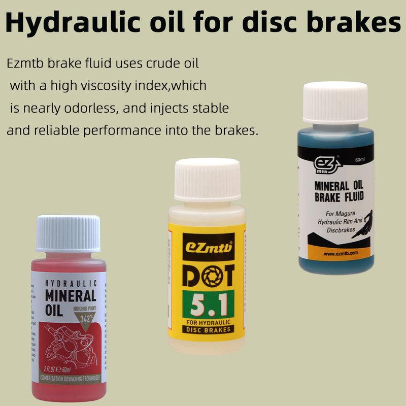 2/4pcs 60ml EZmtb Mineral Brake Fluid DOT Hydraulic Brakes Oil Electric Mountain Road Bike Outdoor Cycling Portable Upgrade Kit