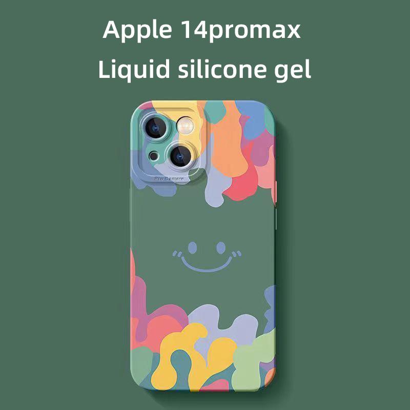 Kolorowa uśmiechnięta twarz odpowiednia dla Apple 15/14/13 minimalistyczne etui na iPhone 12pro odporne na upadki 7/8P