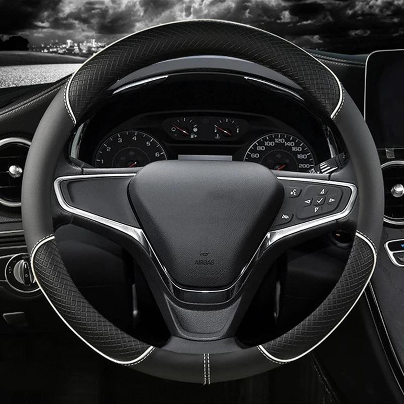 Car Steering-Wheels Cover 38cm 15" Leather for Chevrolet Cruze Malibu Sail Spark Captiva Equinox Trax/Tracker AVEO Lova RV