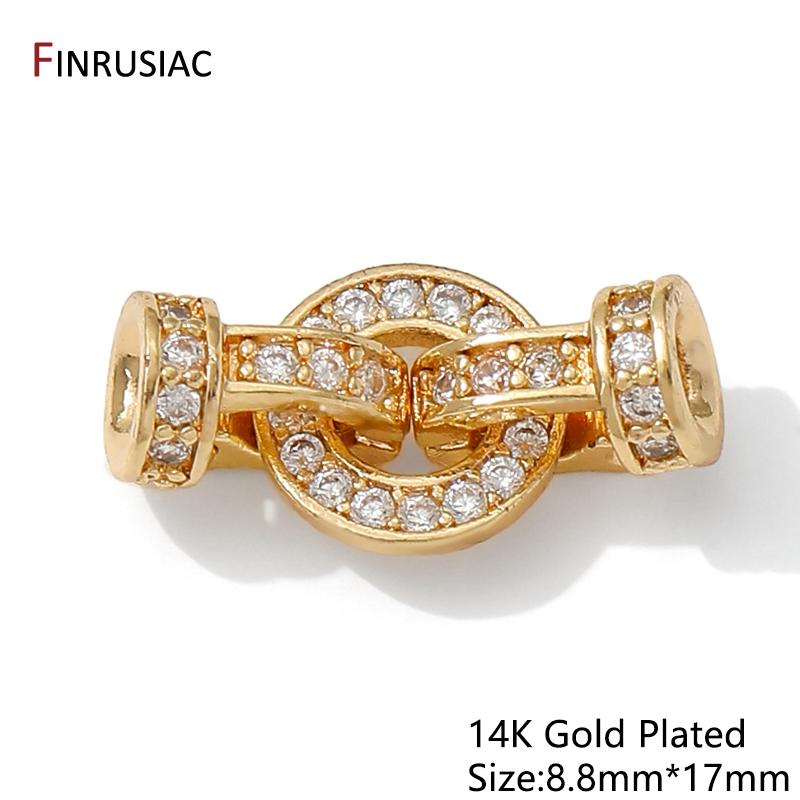 

14K Gold Plated Brass With Zircon Fasteners Closure Clasps,Lock For Jewelry,Connector DIY Bracelets Necklaces Making Supplies 1 piece
